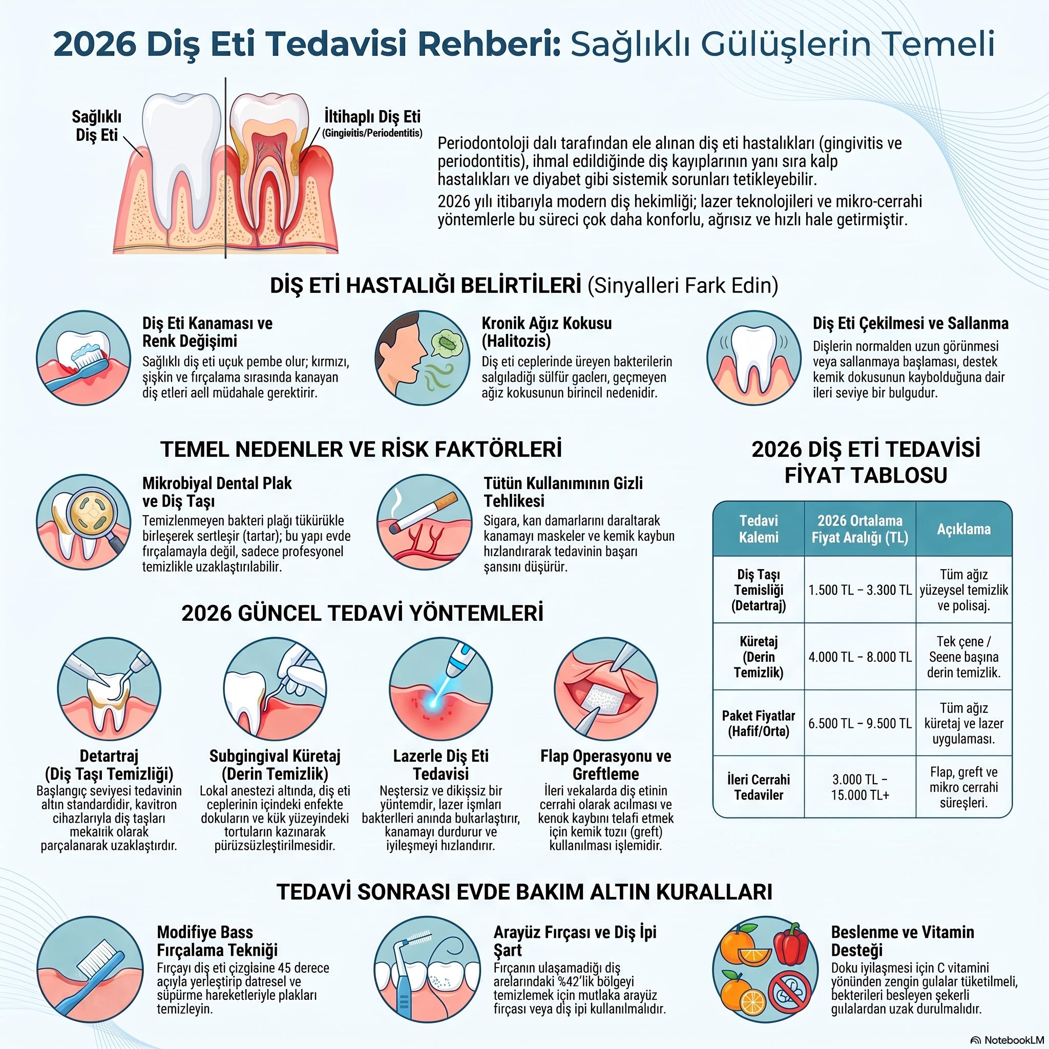 Diş Eti Tedavisi Nedir ve Neden Önemlidir? Diş eti hastalıkları, tıbbi literatürde periodontal hastalıklar olarak adlandırılır ve dişi çene kemiğine bağlayan destek dokuların