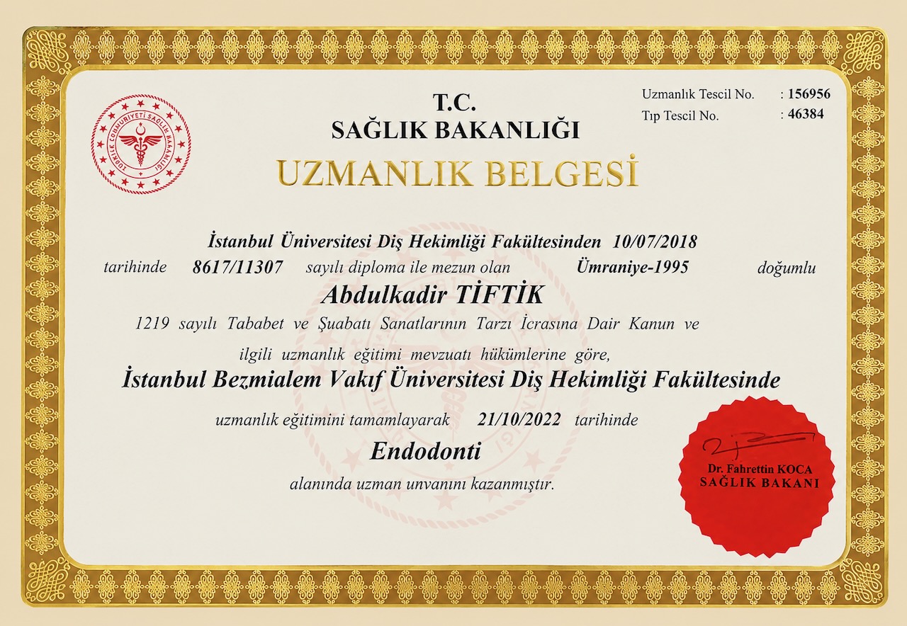 Dt. Abdulkadir Tiftik-Cert1