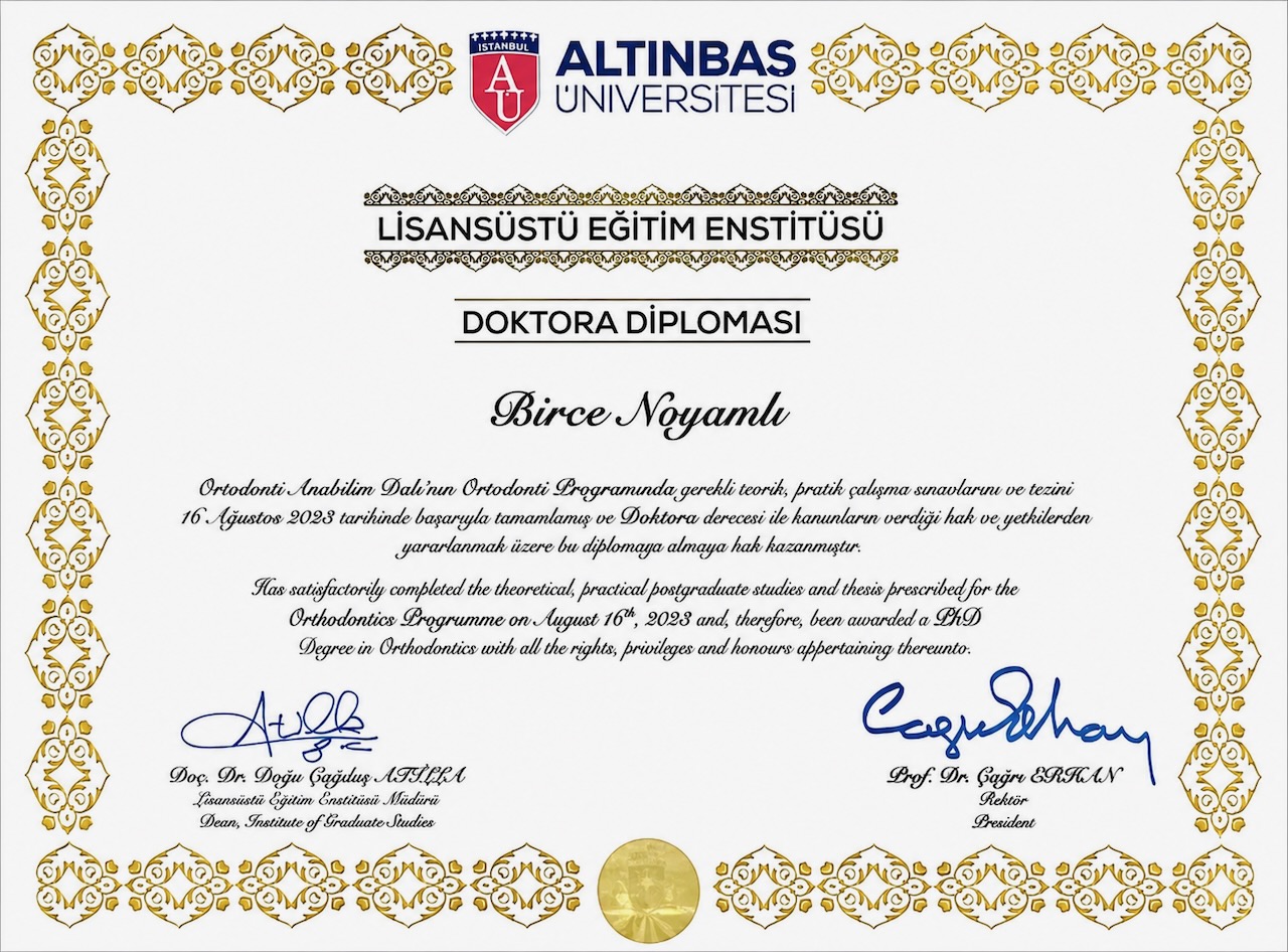 Uzm. Dt. Birce Noyamlı - Cert1 Uzm. Dt. Birce Noyamlı - Cert1